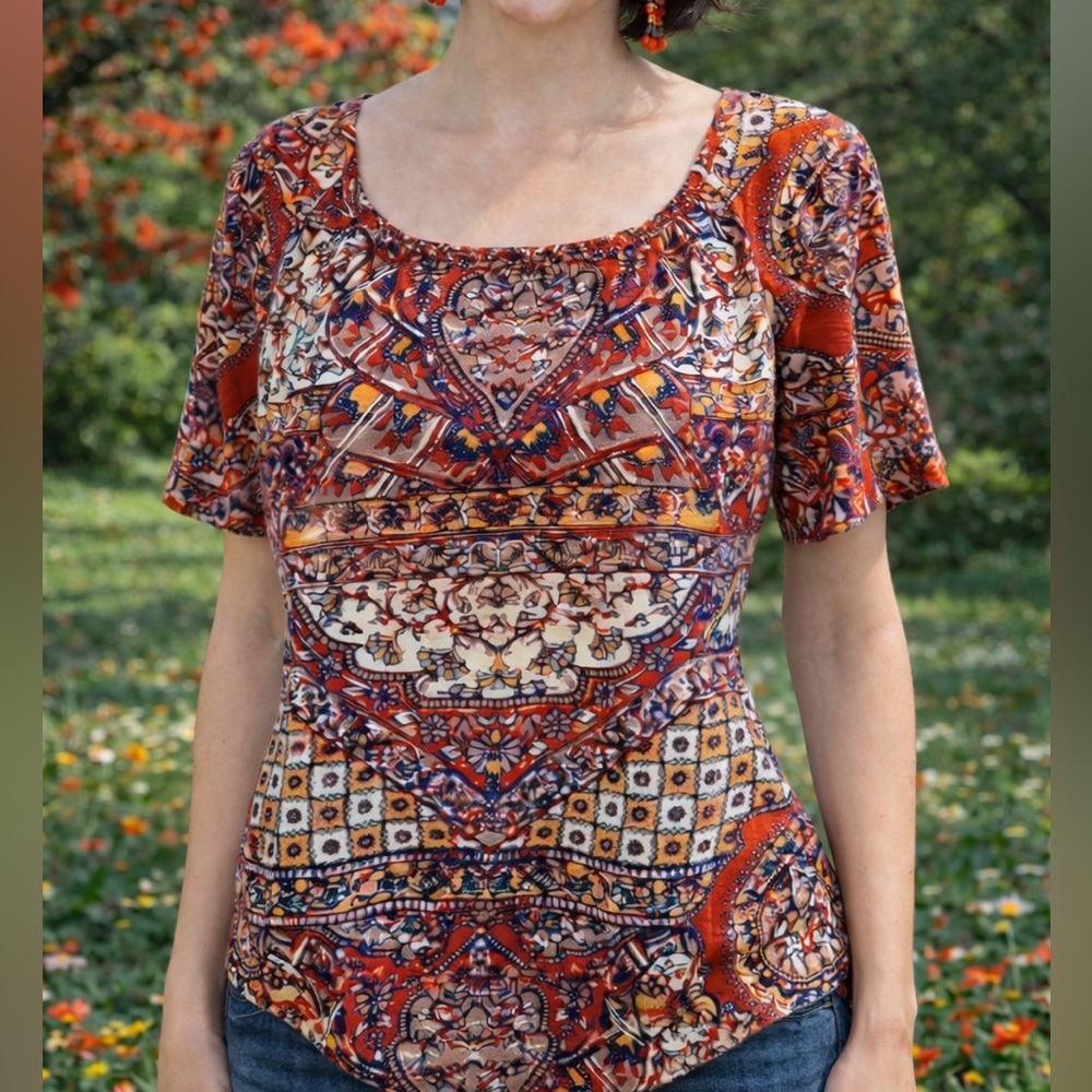 Lucky Brand Boho Chic Flowy Top Size 2X